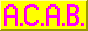 flashing letters 'ACAB'. all cops are bastards.